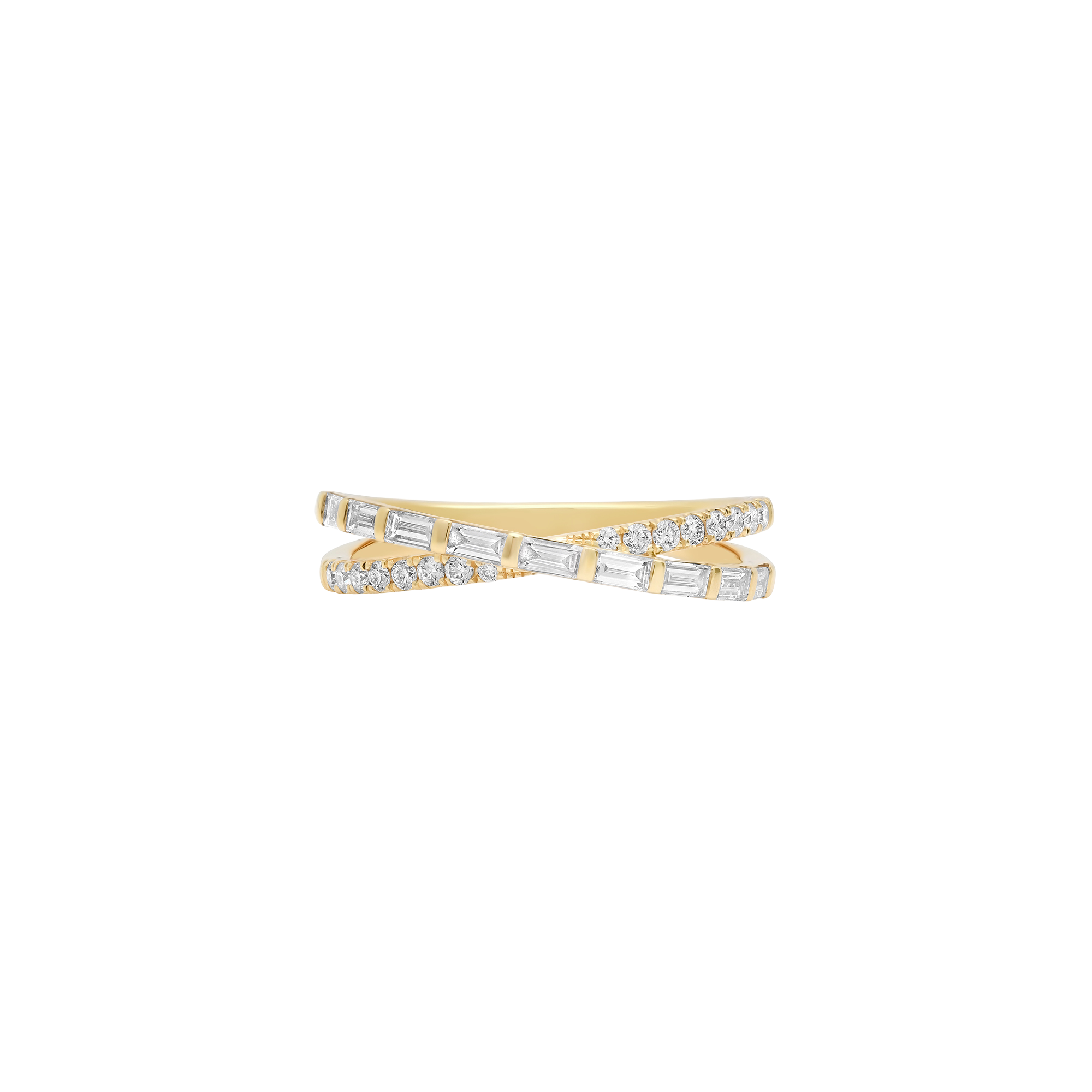 Papua Gold & Diamond Double Crossover Ring