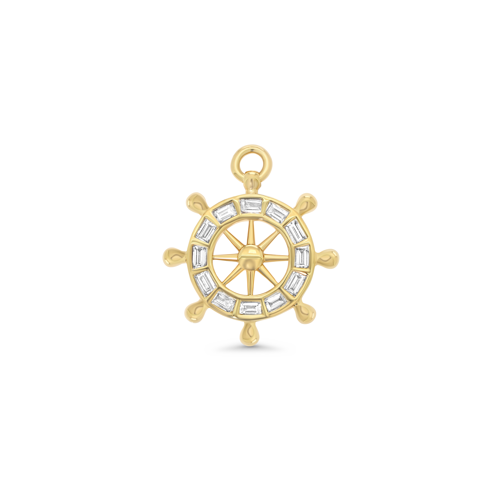 Papua Gold & Diamond Captains Wheel Charm
