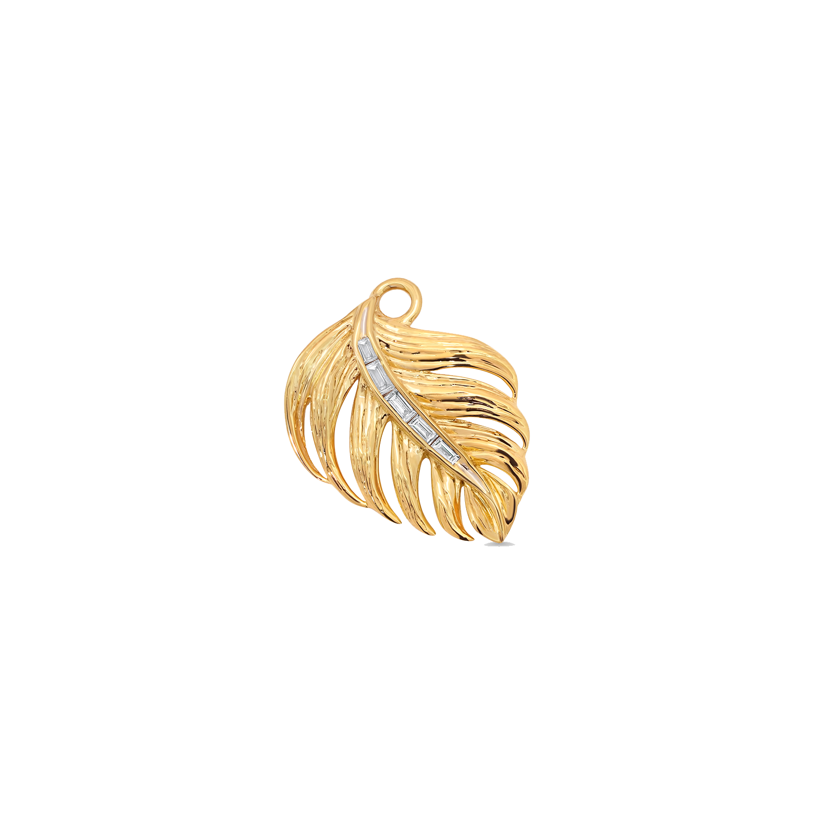 Papua Gold & Diamond Palm Leaf Charm