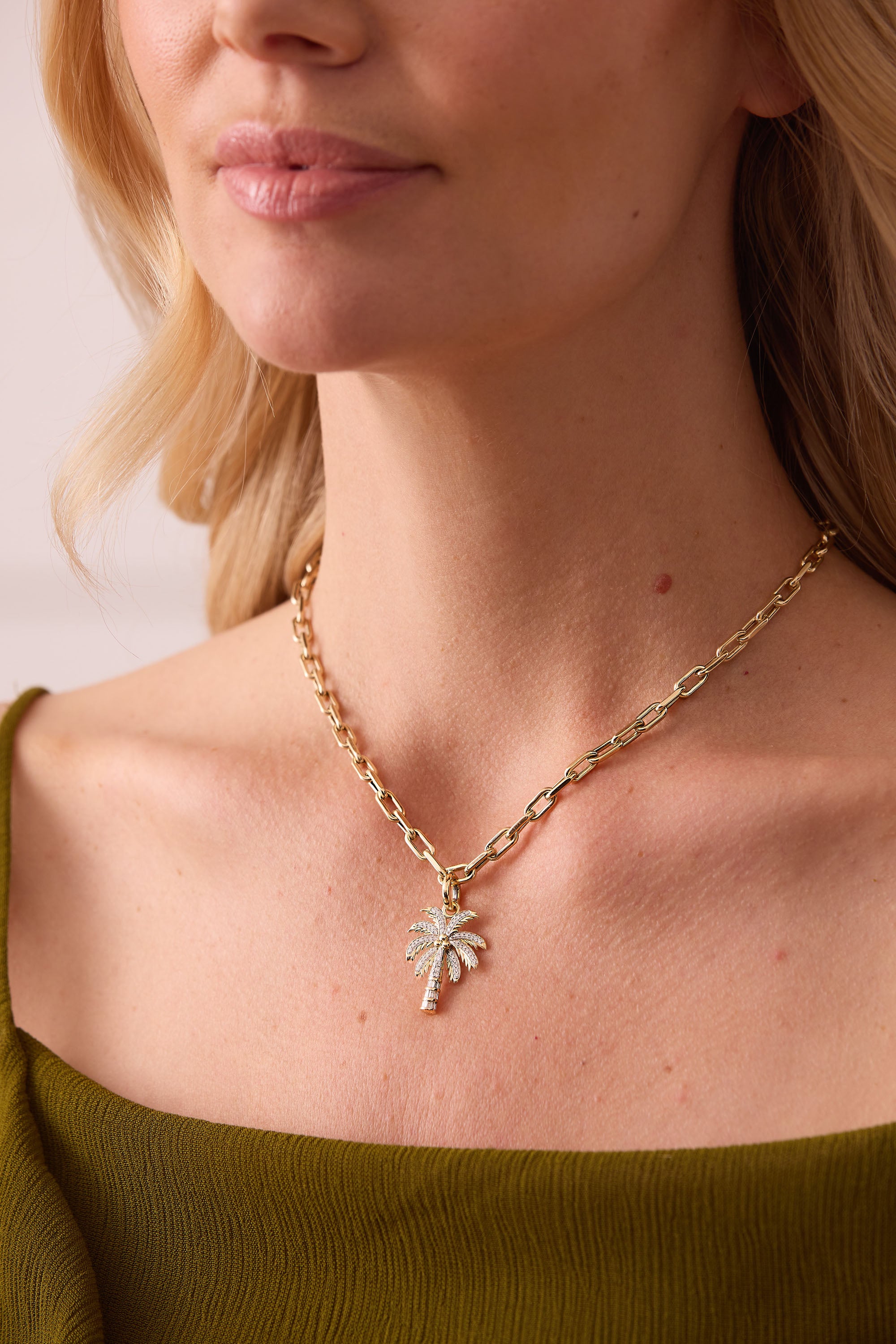 Papua Gold & Diamond Palm Tree Charm