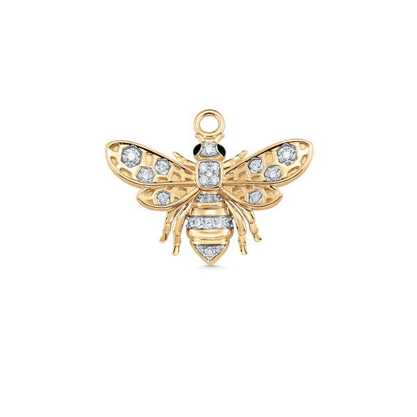 Queen Bee Gold and Diamond Medium Charm