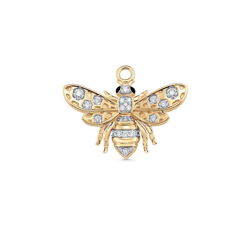 Queen Bee Gold and Diamond Medium Charm