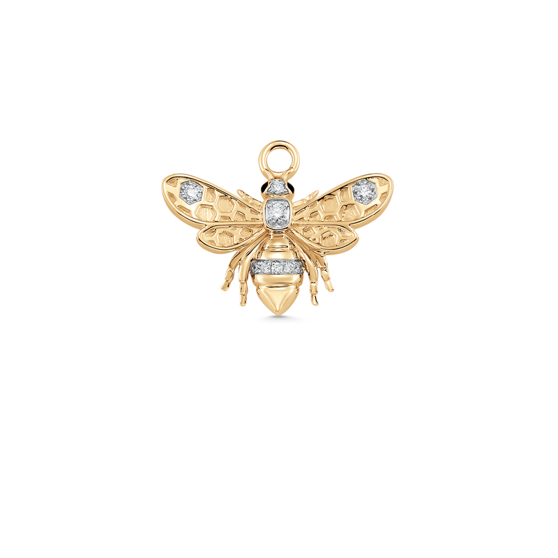 Queen Bee Gold and Diamond Small Charm