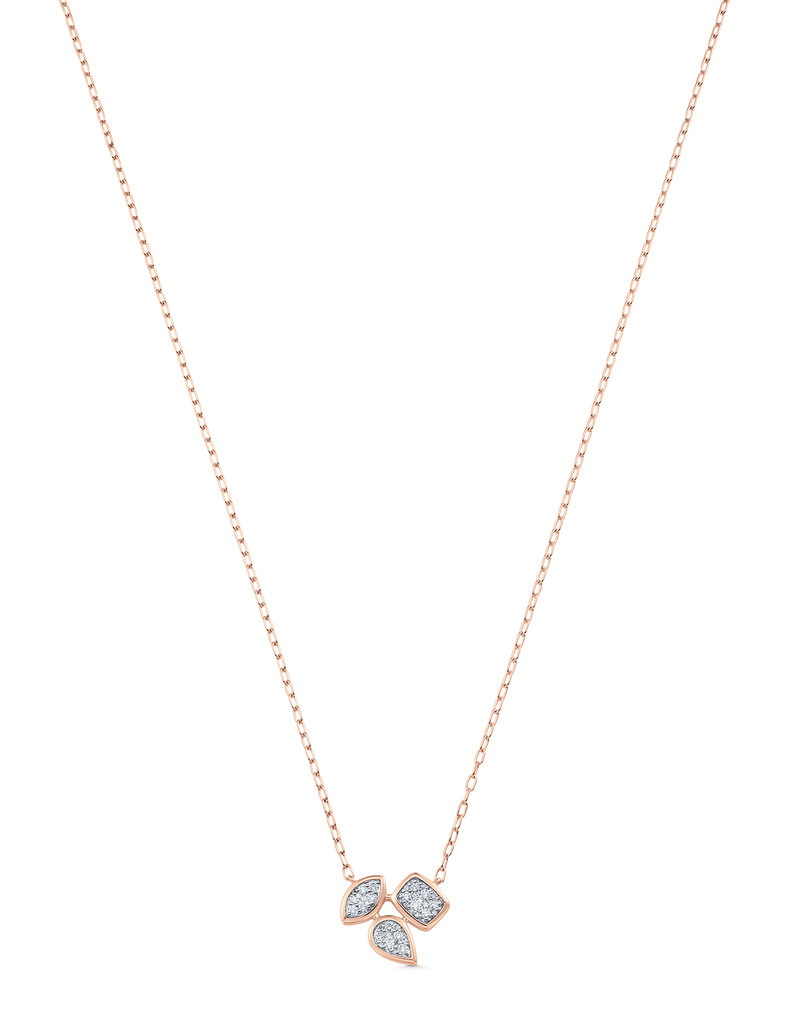 Reverie Gold and Diamond Marquise Pear Cushion Necklace