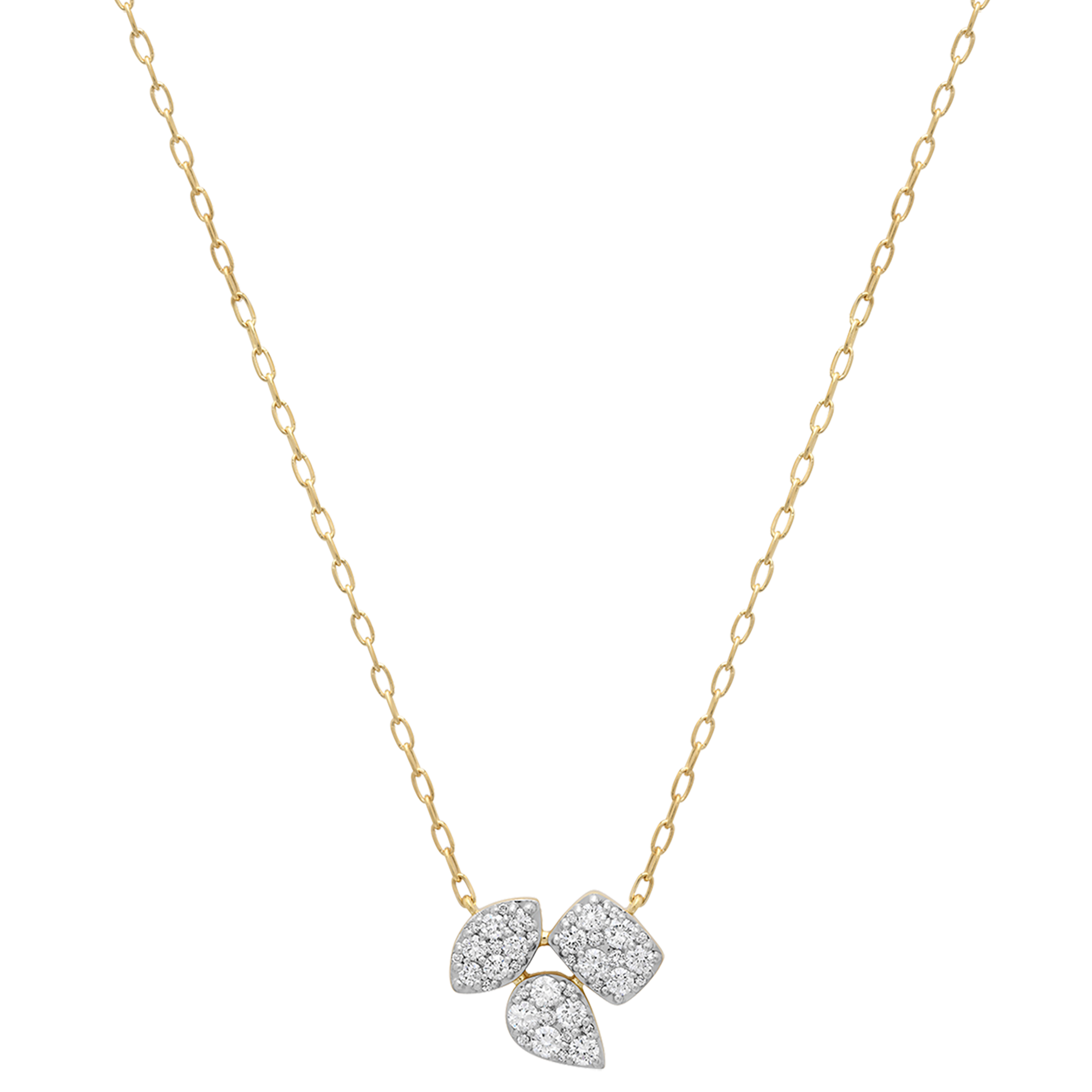 Reverie Gold and Diamond Marquise Pear Cushion Necklace