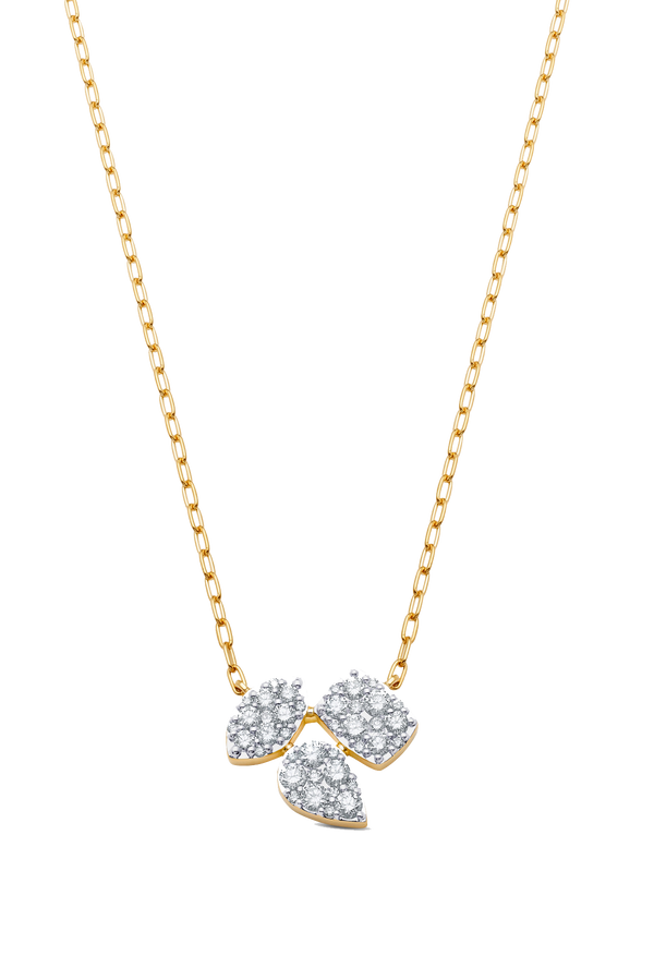 Reverie Gold and Diamond Marquise Pear Cushion Necklace