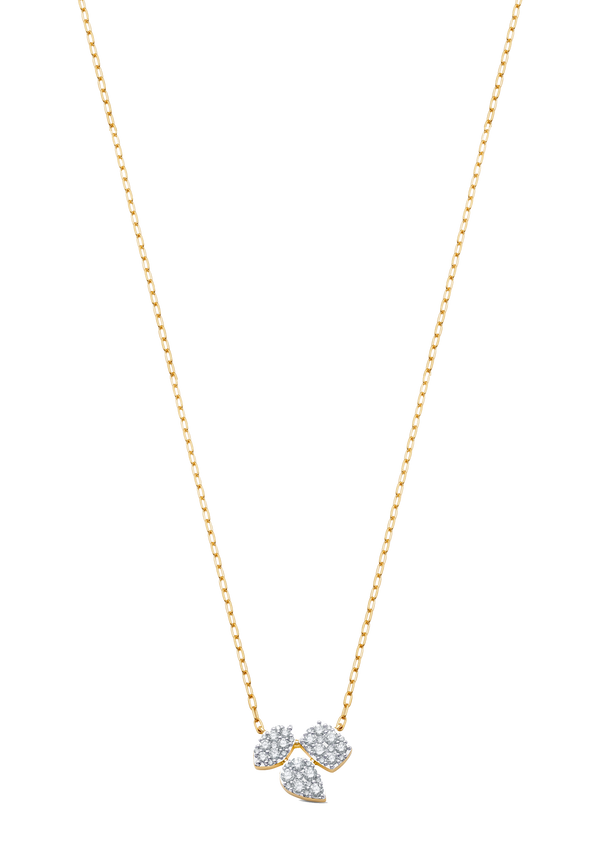 Reverie Gold and Diamond Marquise Pear Cushion Necklace