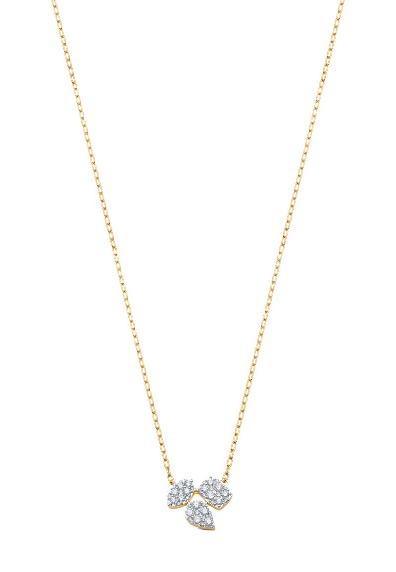 Reverie Gold and Diamond Marquise Pear Cushion Necklace