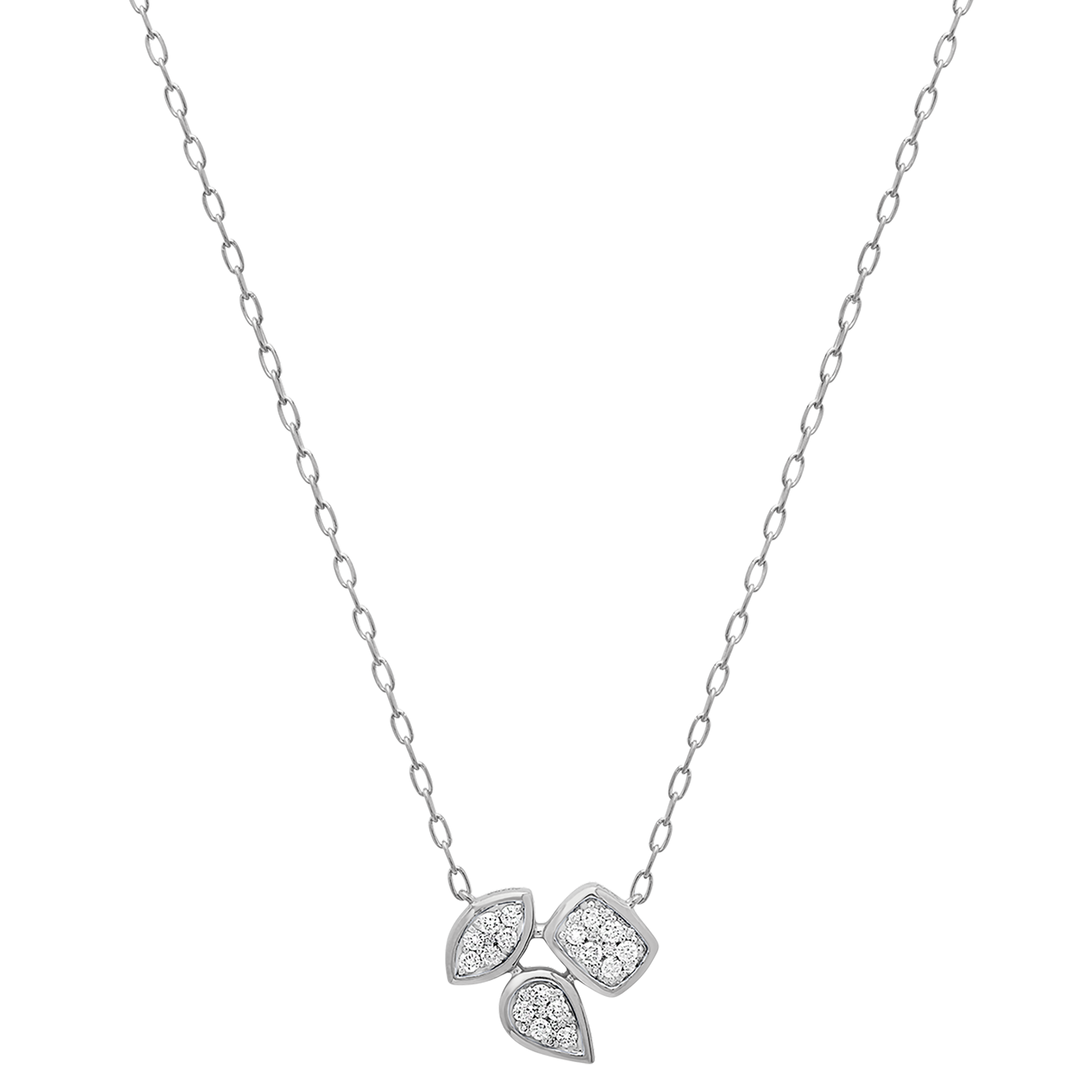 Reverie Gold and Diamond Marquise Pear Cushion Outlined Necklace