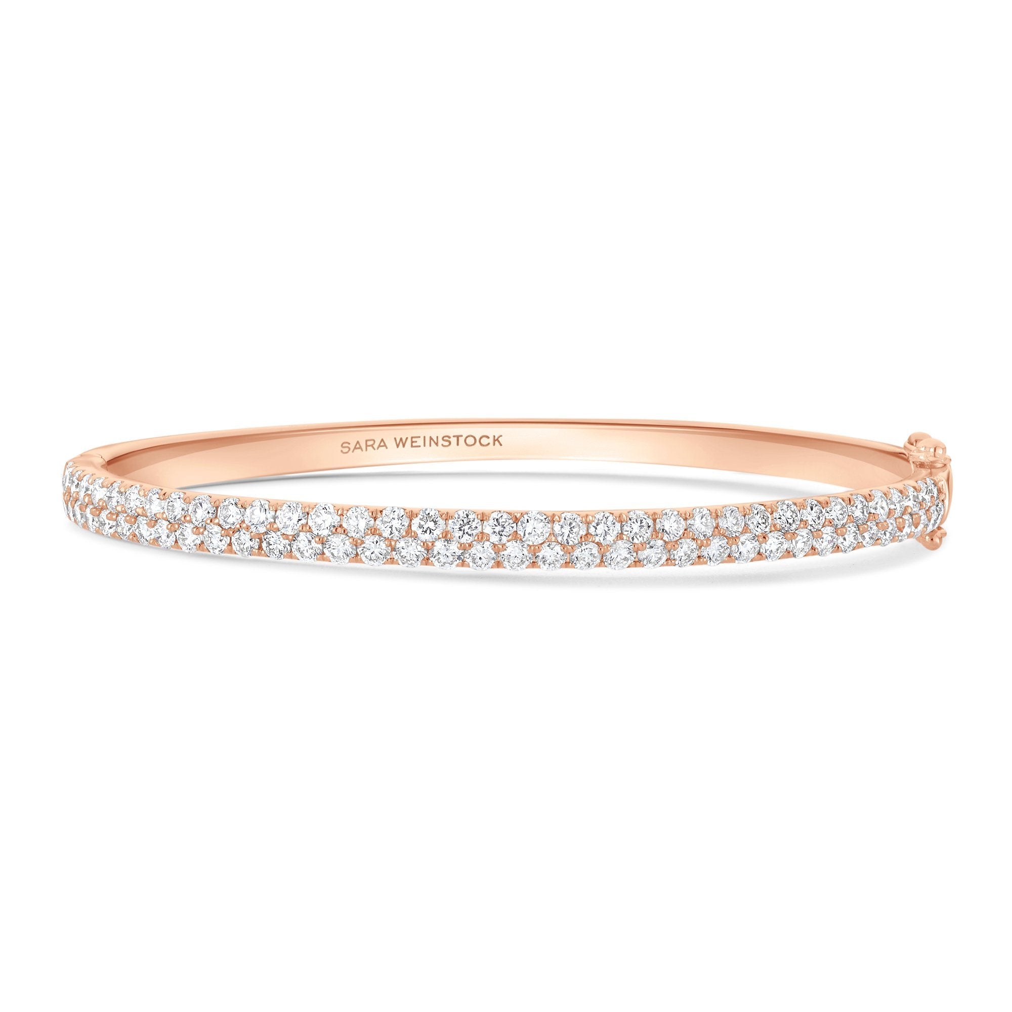 Veena Gold and Diamond Two Row Oval Bangle