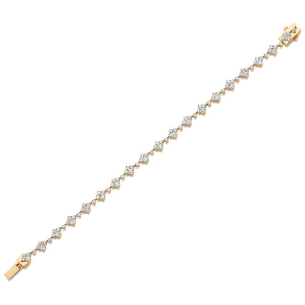 Dujour Gold and Diamond Four-Cluster Bracelet