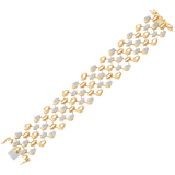Lierre Gold and Diamond Five-Row Pear Marquise Partial Statement Link Bracelet