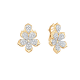 Lierre Gold and Diamond Partial Pear Flower Stud Earring