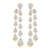 Lierre Gold and Diamond Full Pear Two Row Drop Earrings