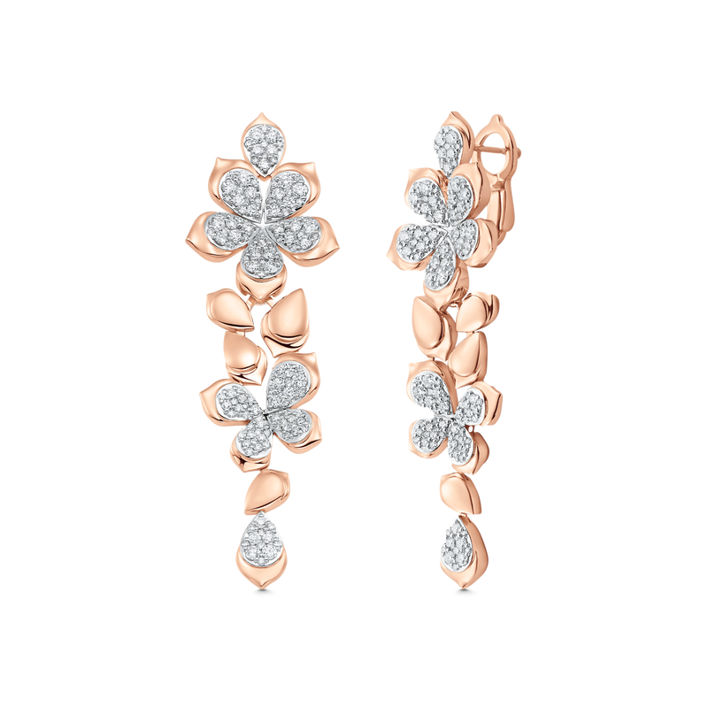 Pandora rose gold drop earrings deals