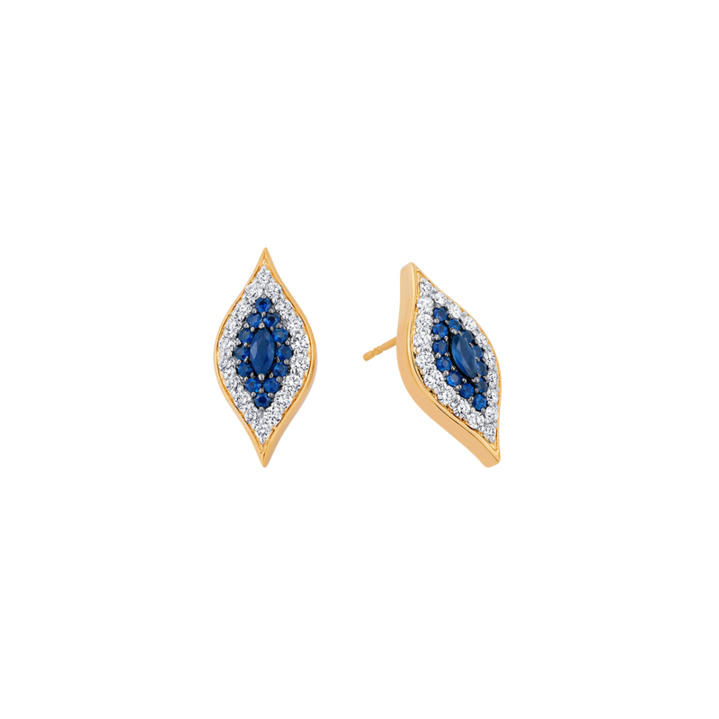 Donna Blue Sapphire Large Stud Earrings