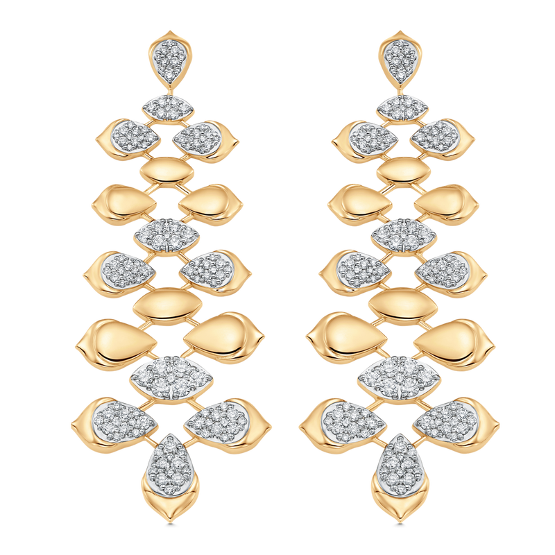 Lierre Gold and Diamond Partial Pear Marquise Drop Earring