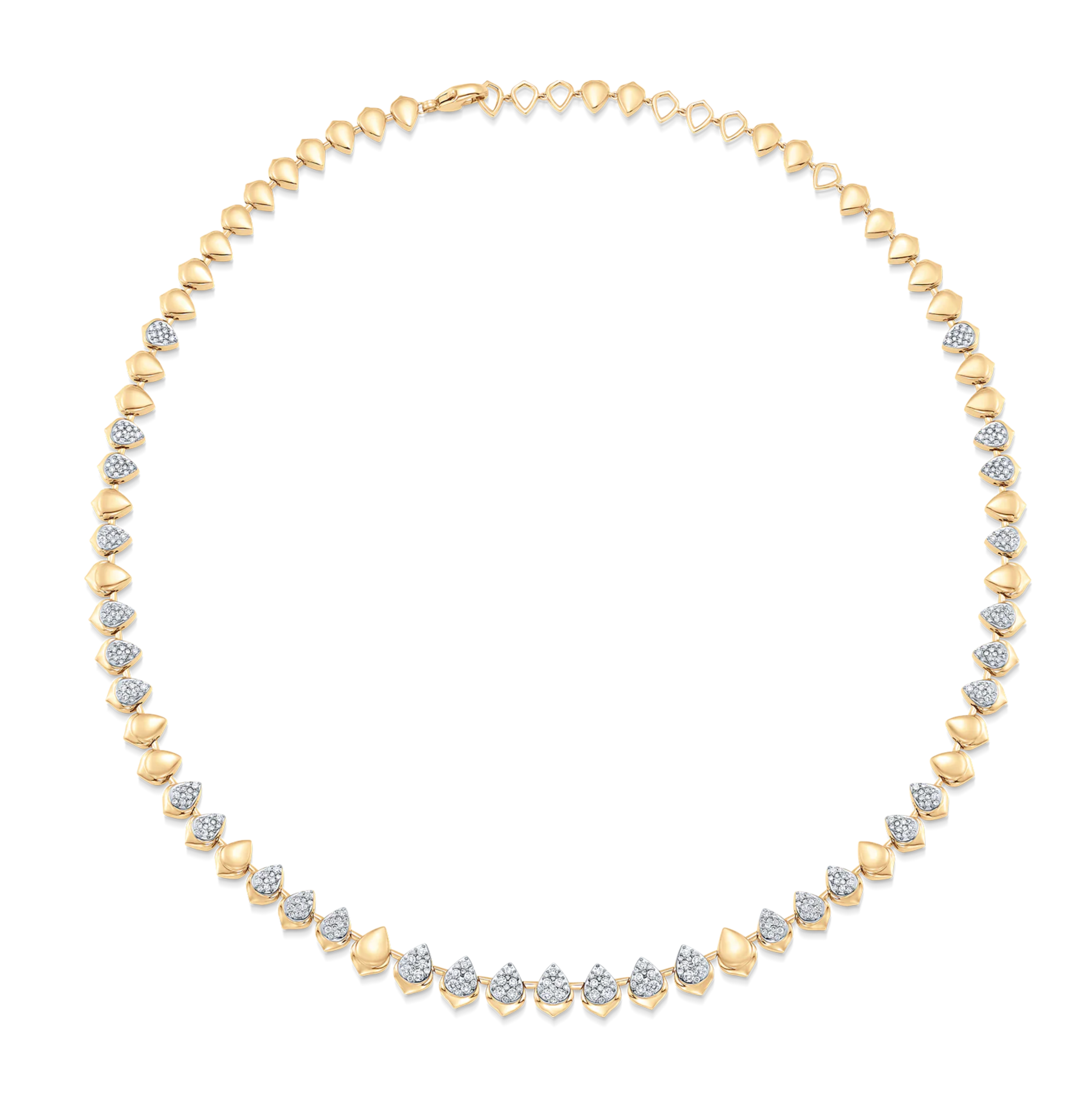 Lierre Gold and Partial Diamond Pear with Halo Choker