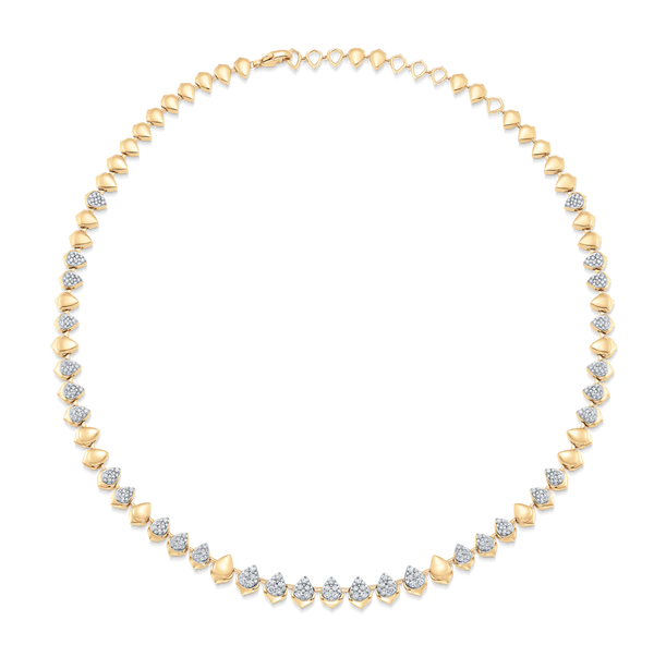 Lierre Gold and Partial Diamond Pear with Halo Choker