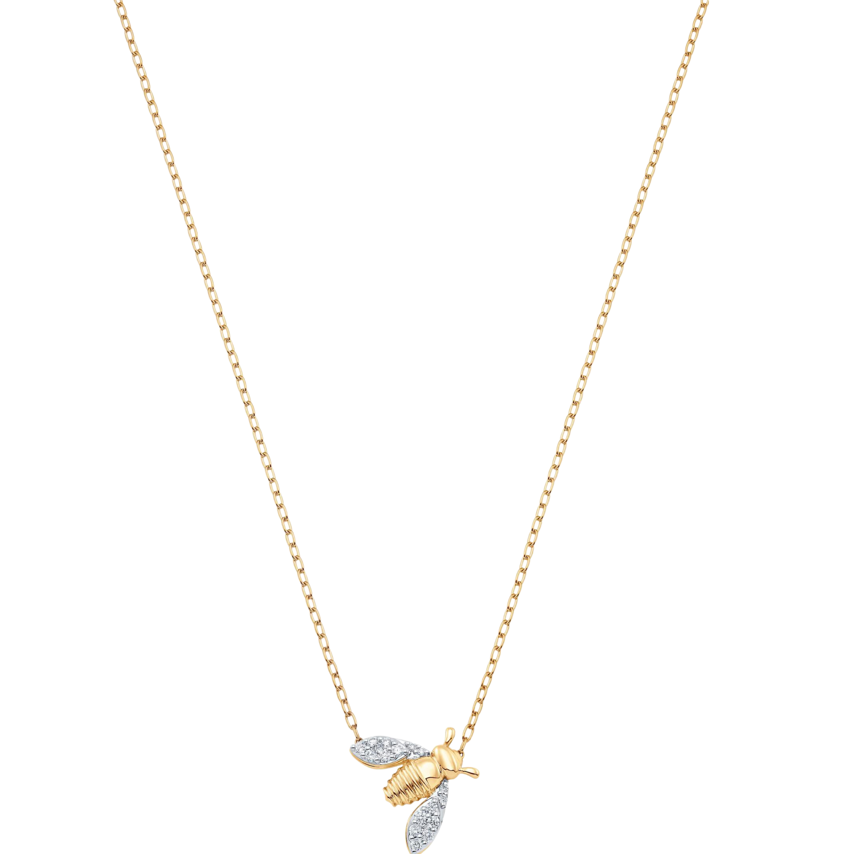 Queen Bee Gold and Diamond Large 16" Necklace