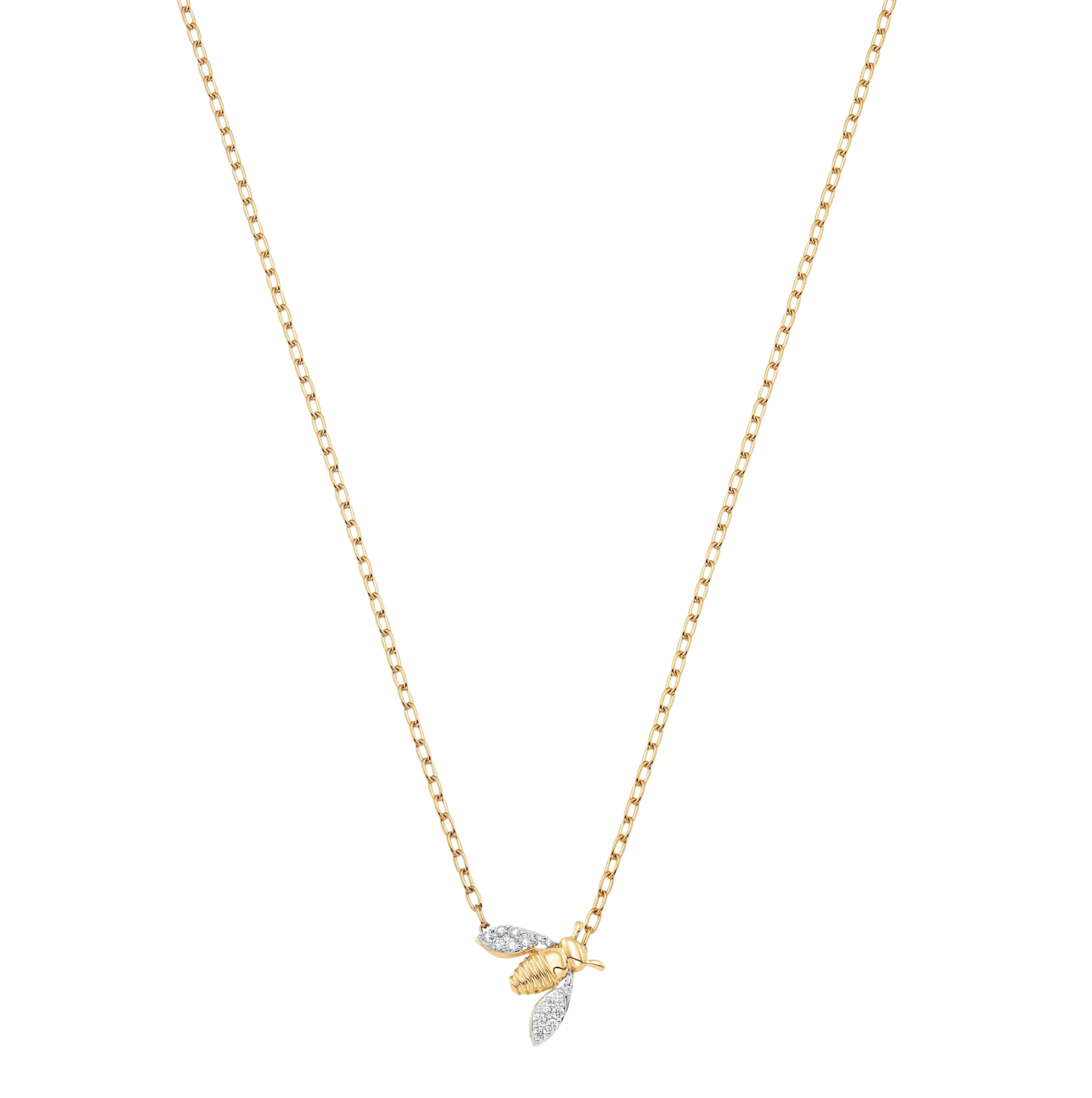 Queen Bee Gold and Diamond Petite 16" Necklace