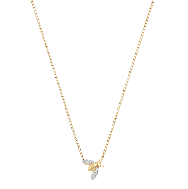 Queen Bee Gold and Diamond Petite 16" Necklace