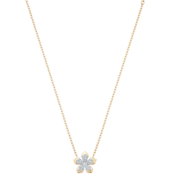 Lierre Gold and Pear Diamond Flower 16" Necklace