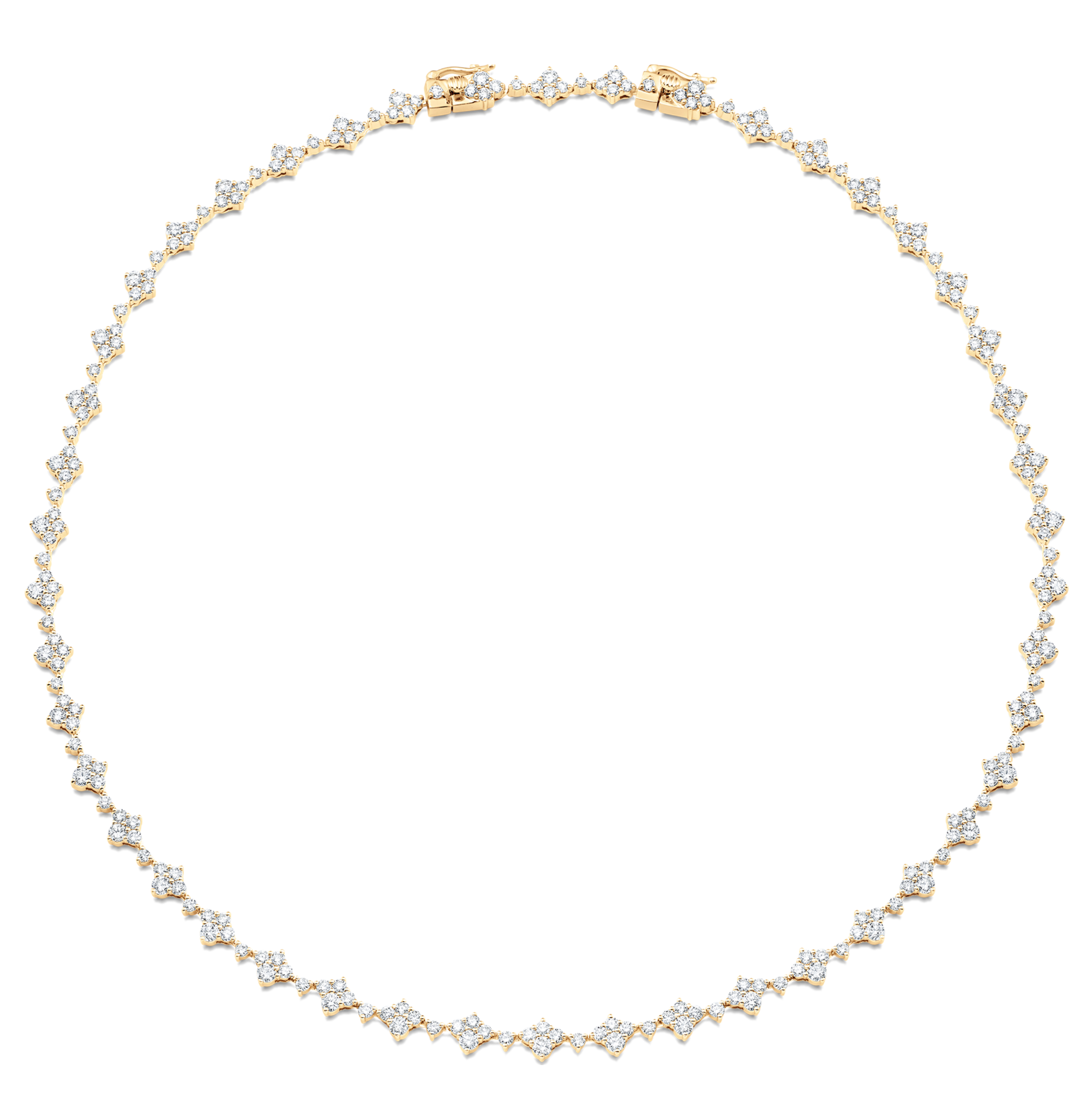 Dujour Gold and Full Diamond Four Cluster Choker