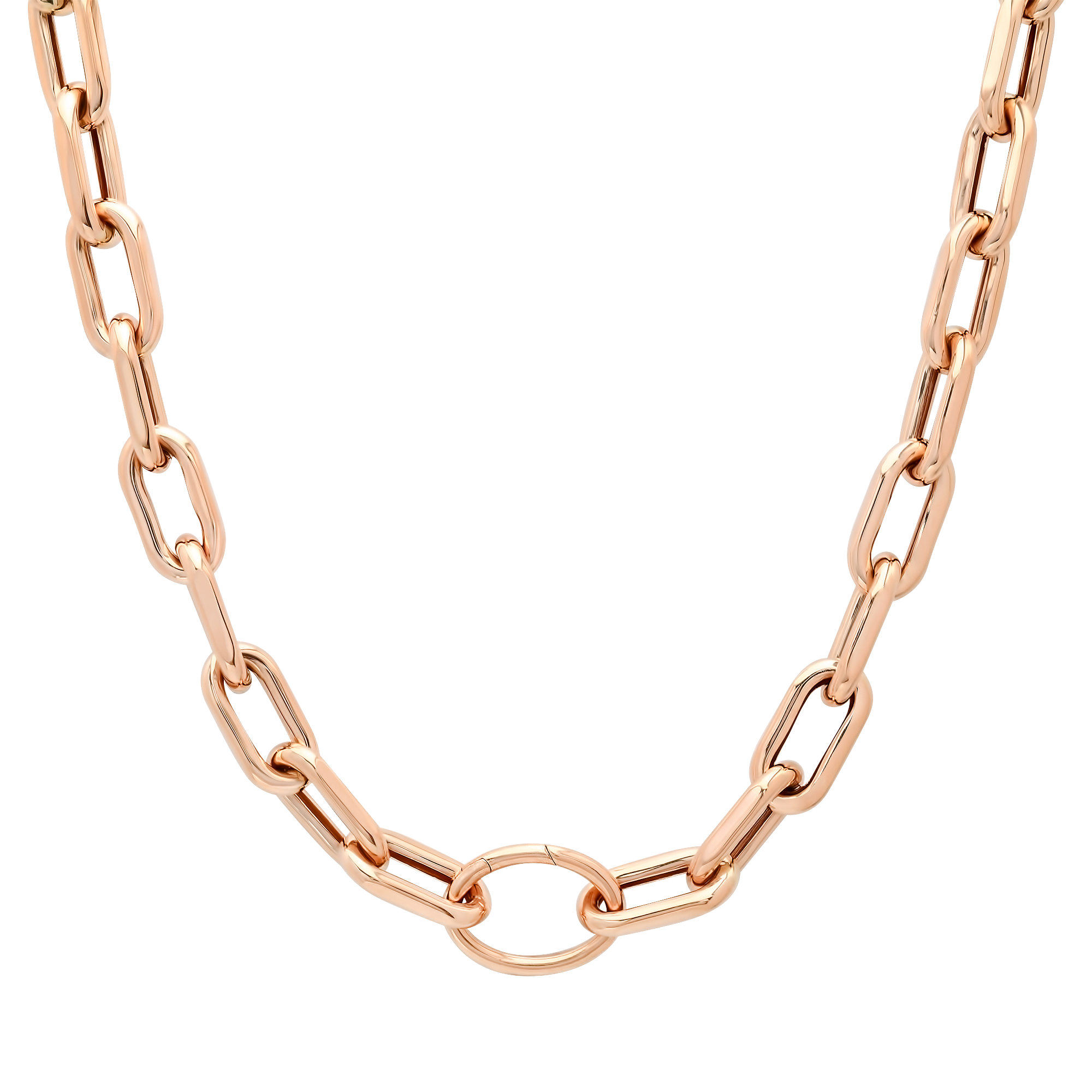 SW Gold Large Rectangle with Oval Connector 16" Necklace