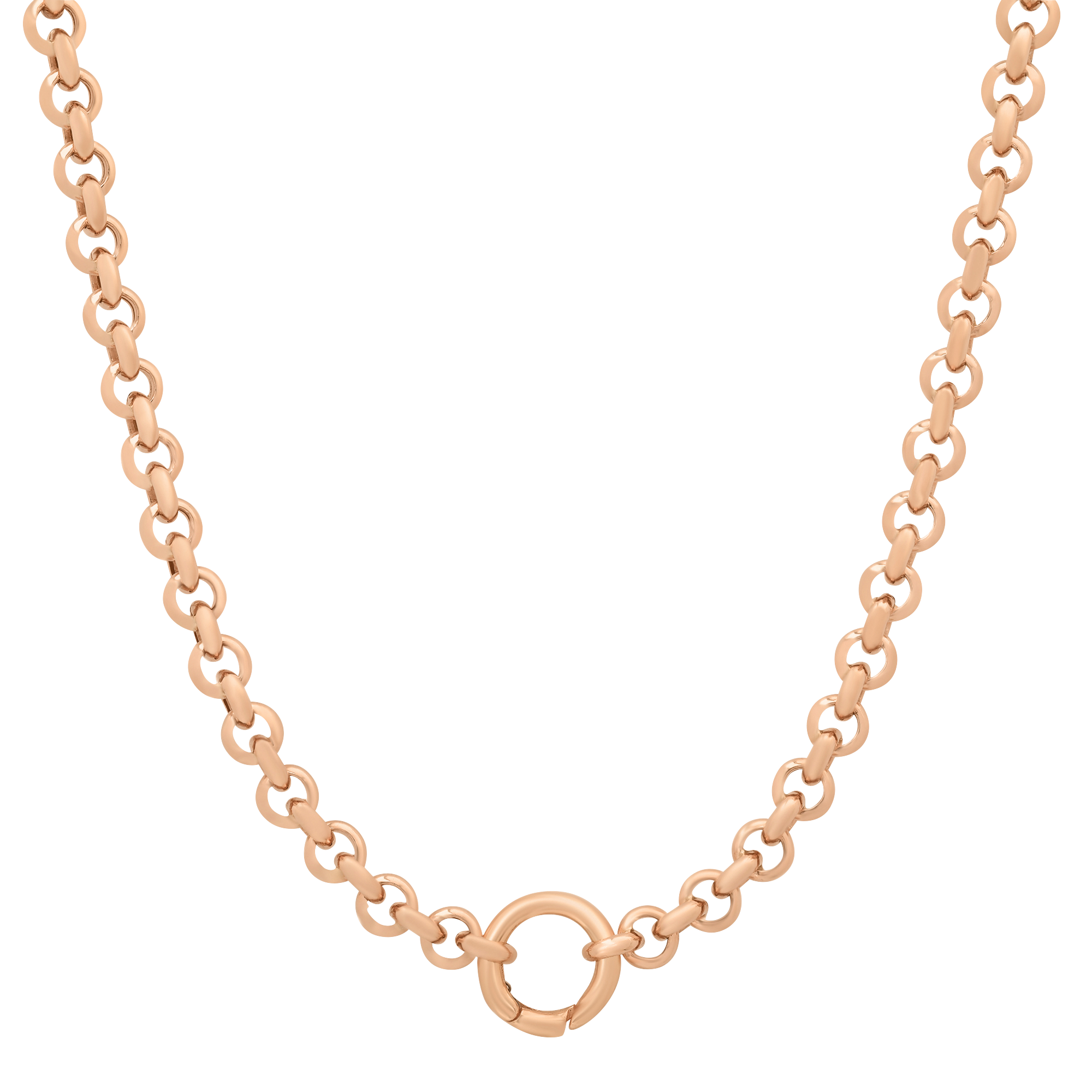 SW Gold Thick Plain Connector 5mm Rollo Chain Necklace