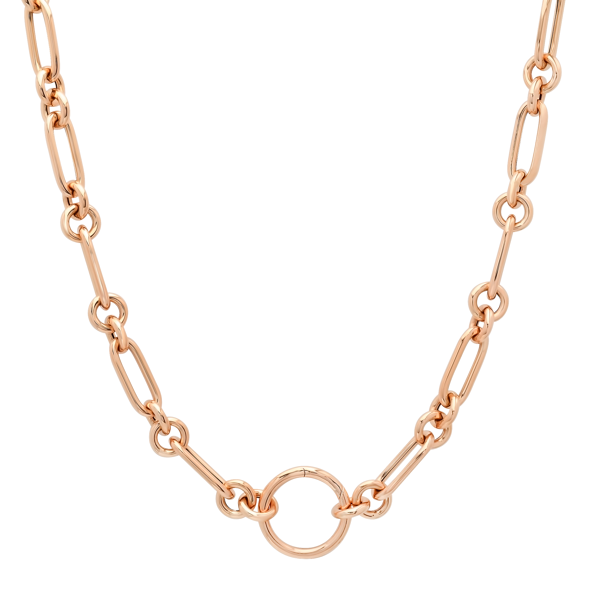 SW Gold Round Paperclip Ring 18" Necklace