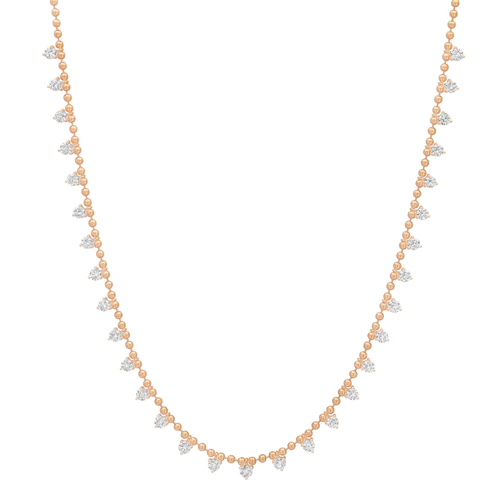 SW Gold 31 Drop Round Diamond 18" Necklace