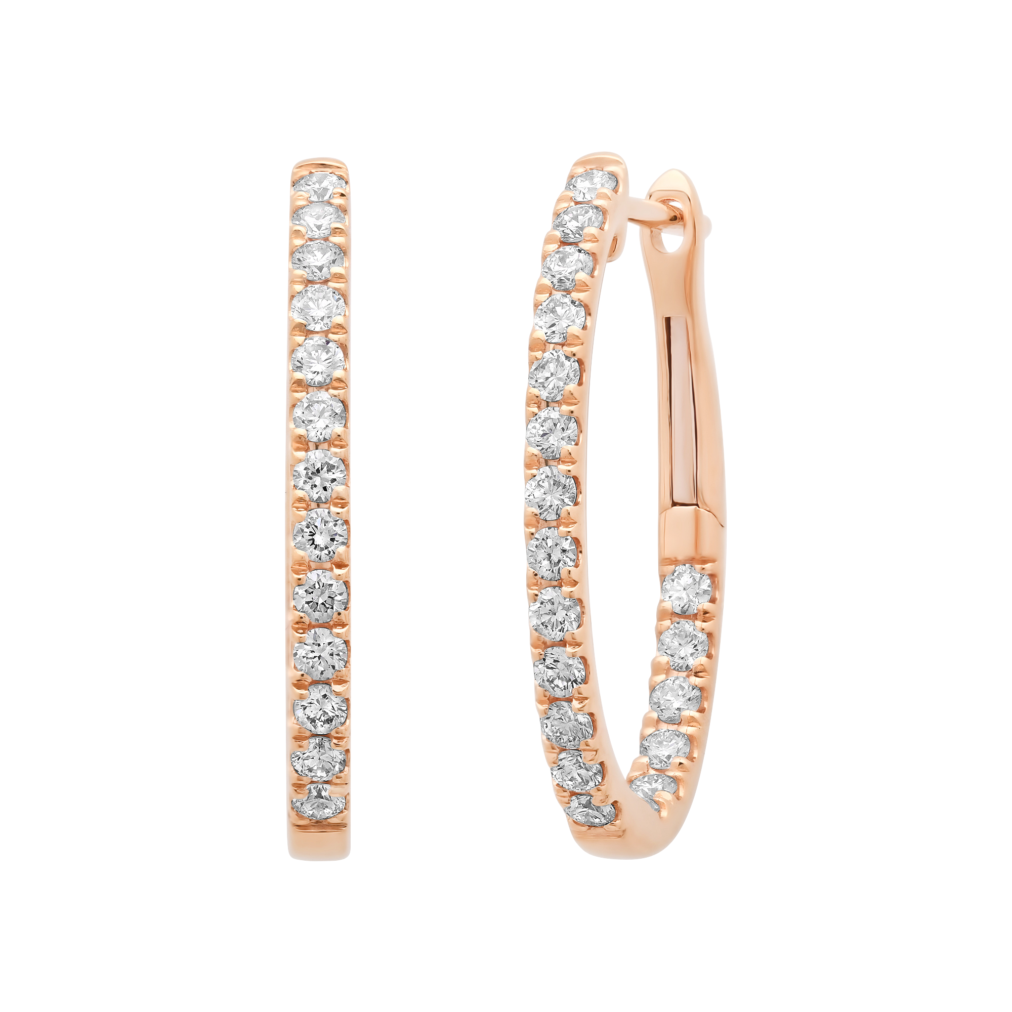 SW Gold & Diamond Elongated Petite Eternity Hoops