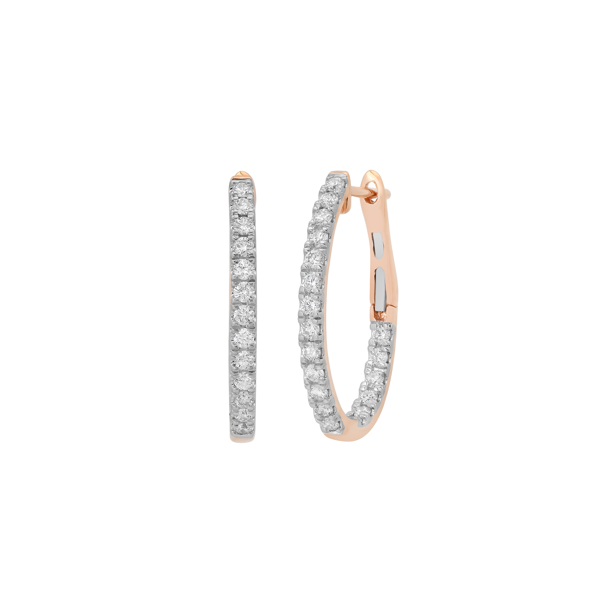 SW Gold & Diamond Elongated Petite Eternity Hoops