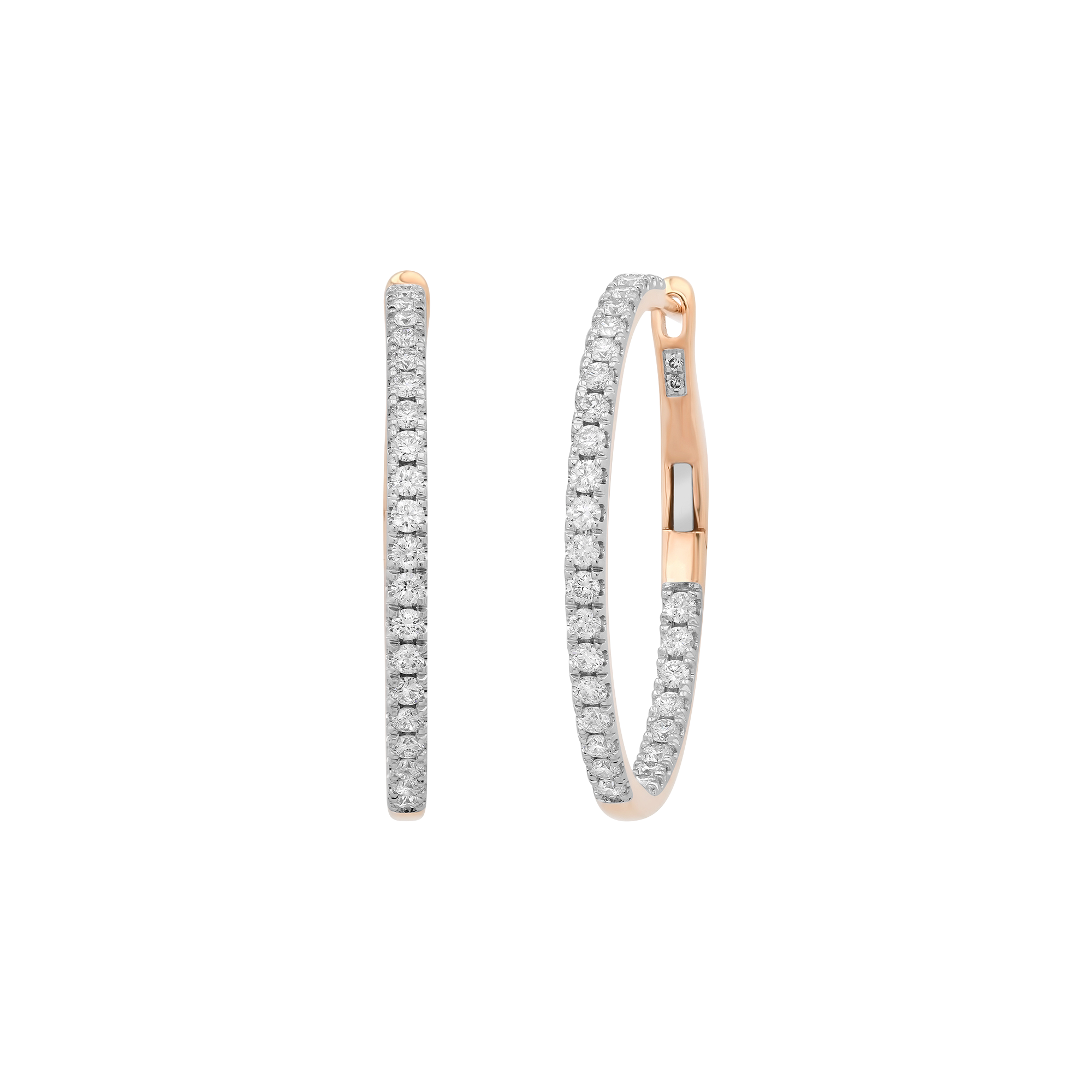SW Gold & Diamond Round Large Eternity Hoops