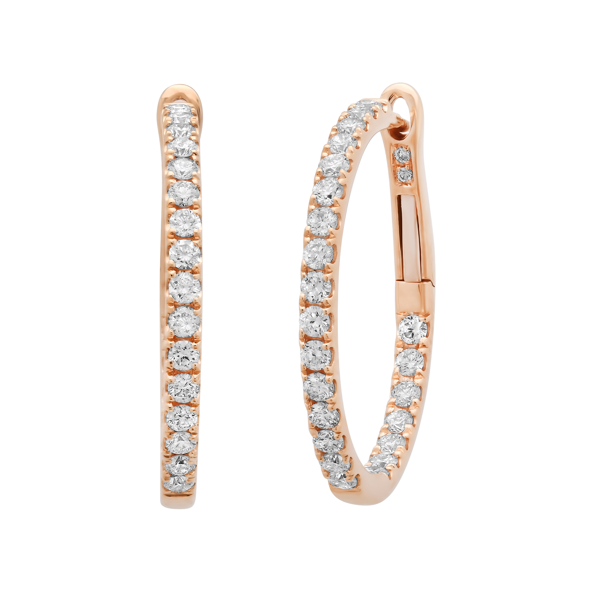 SW Gold & Diamond Round Pettite Eternity Hoops