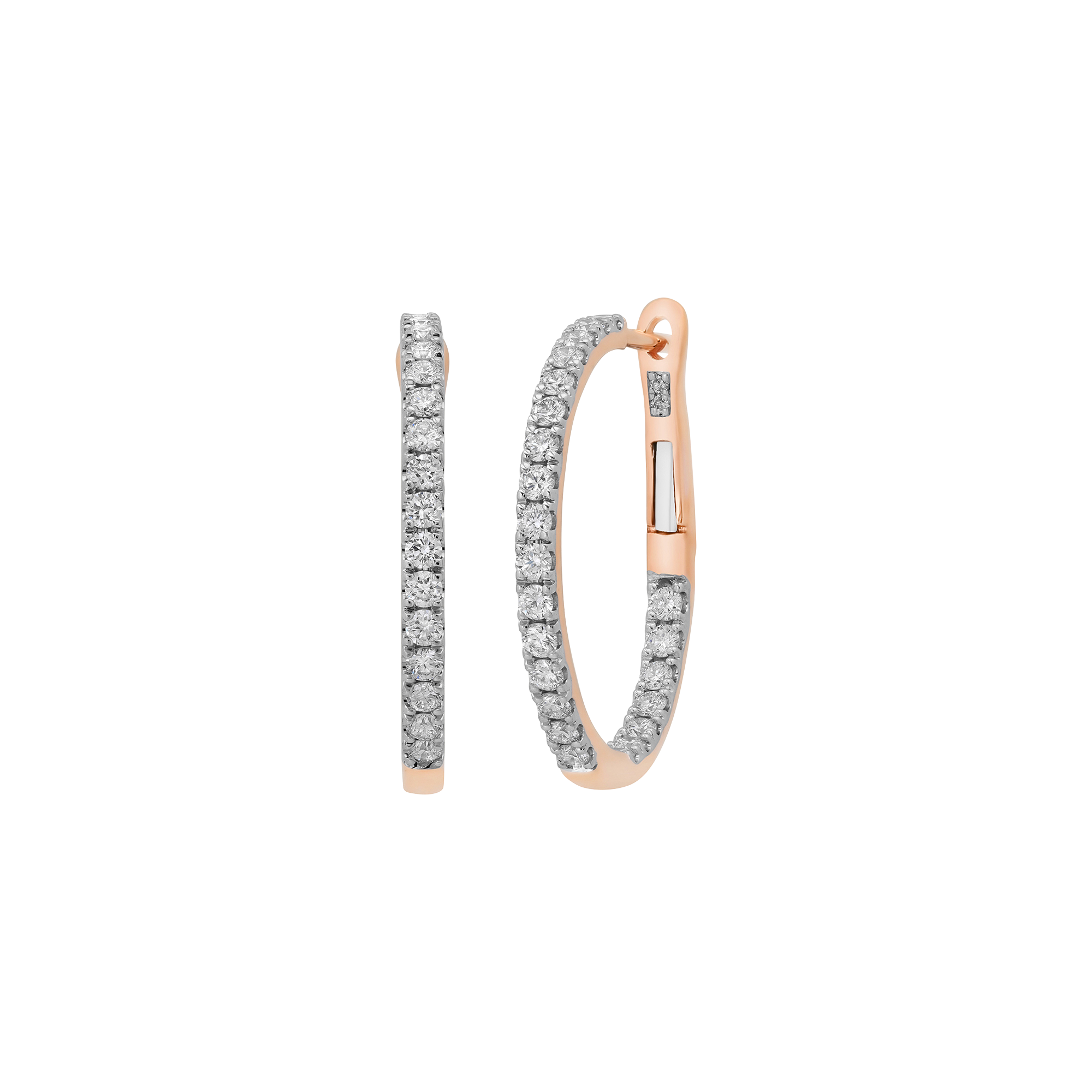 SW Gold & Diamond Round Pettite Eternity Hoops