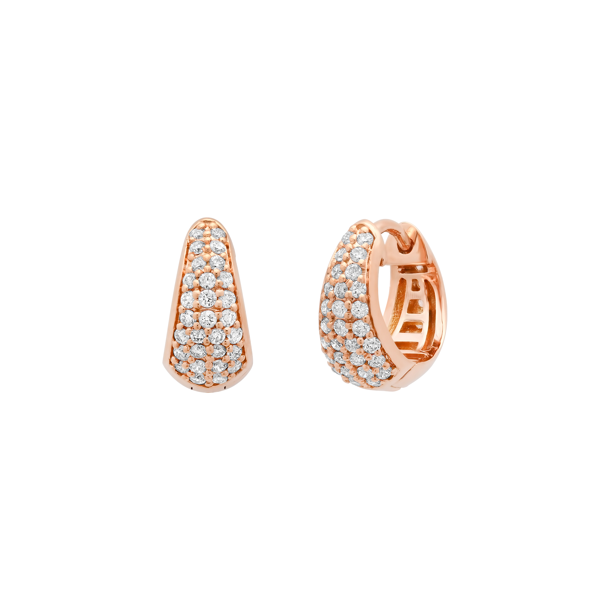 SW Gold & Diamond Tapered Pave Huggies
