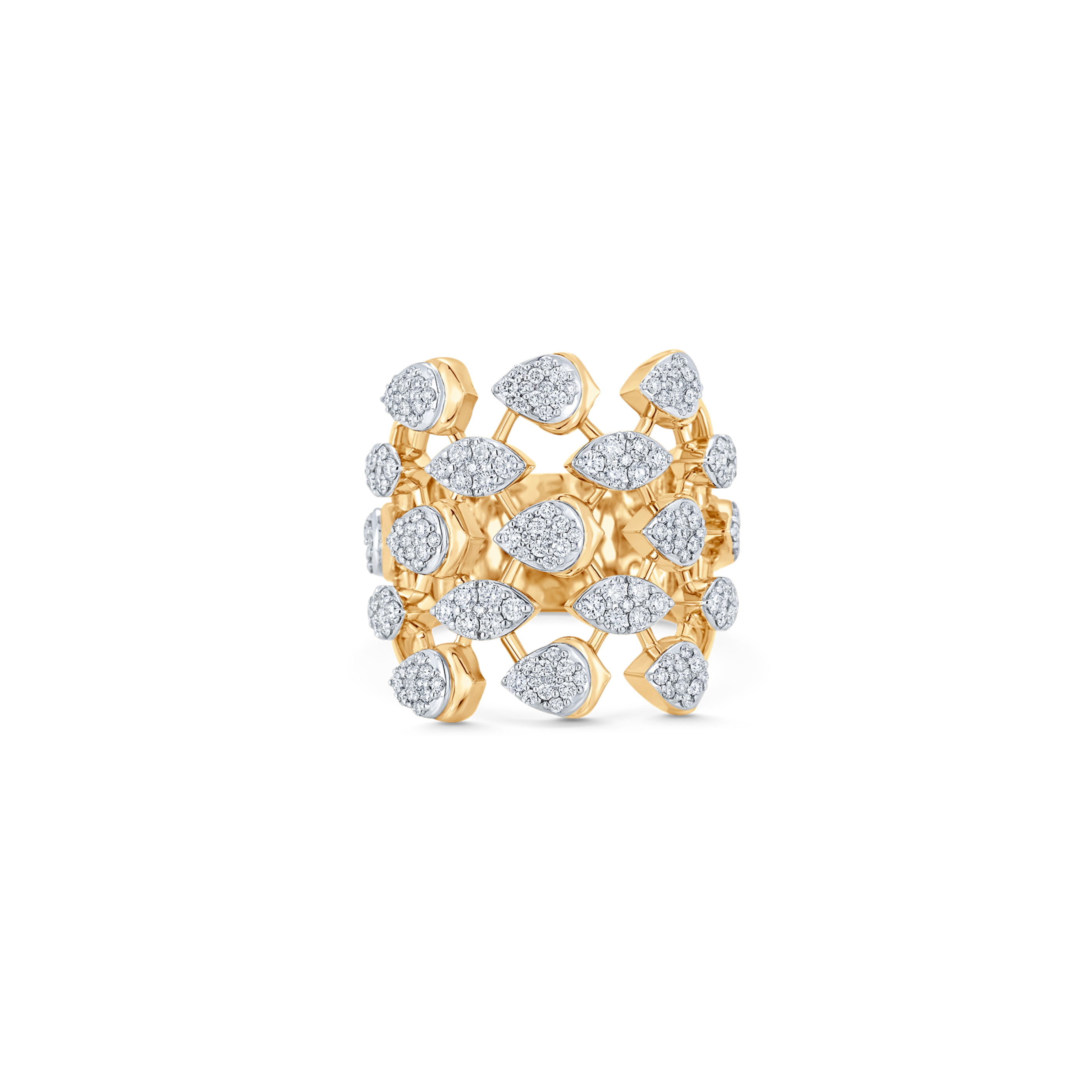 Lierre Gold and Diamond Marquise Pear Ring