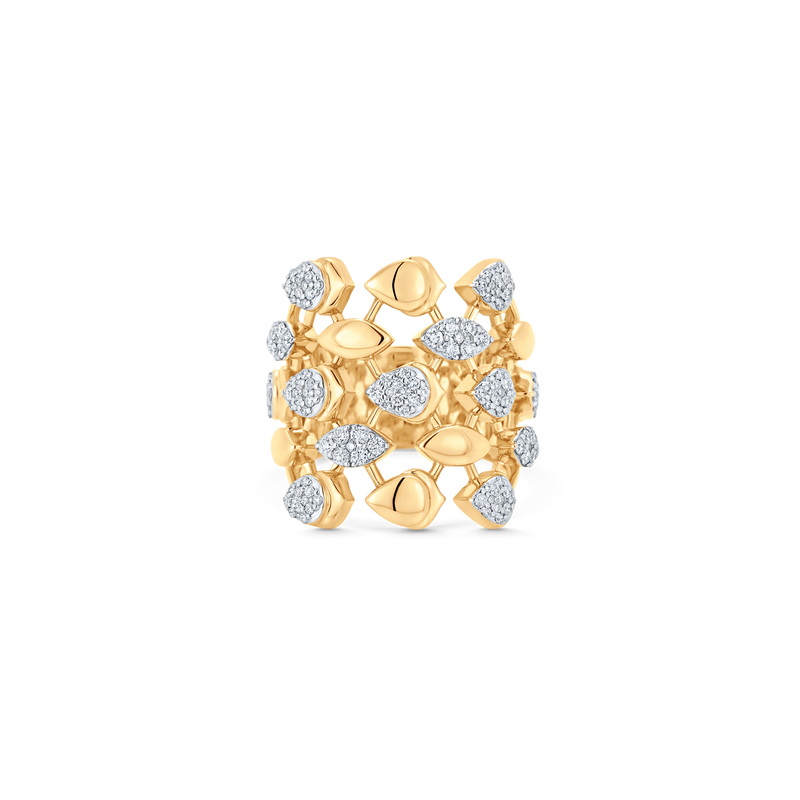 Lierre Gold and Diamond Pear Marquise Partial Ring