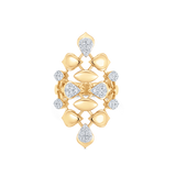 Lierre Gold and Diamond Partial Marquise Pear Vertical Ring