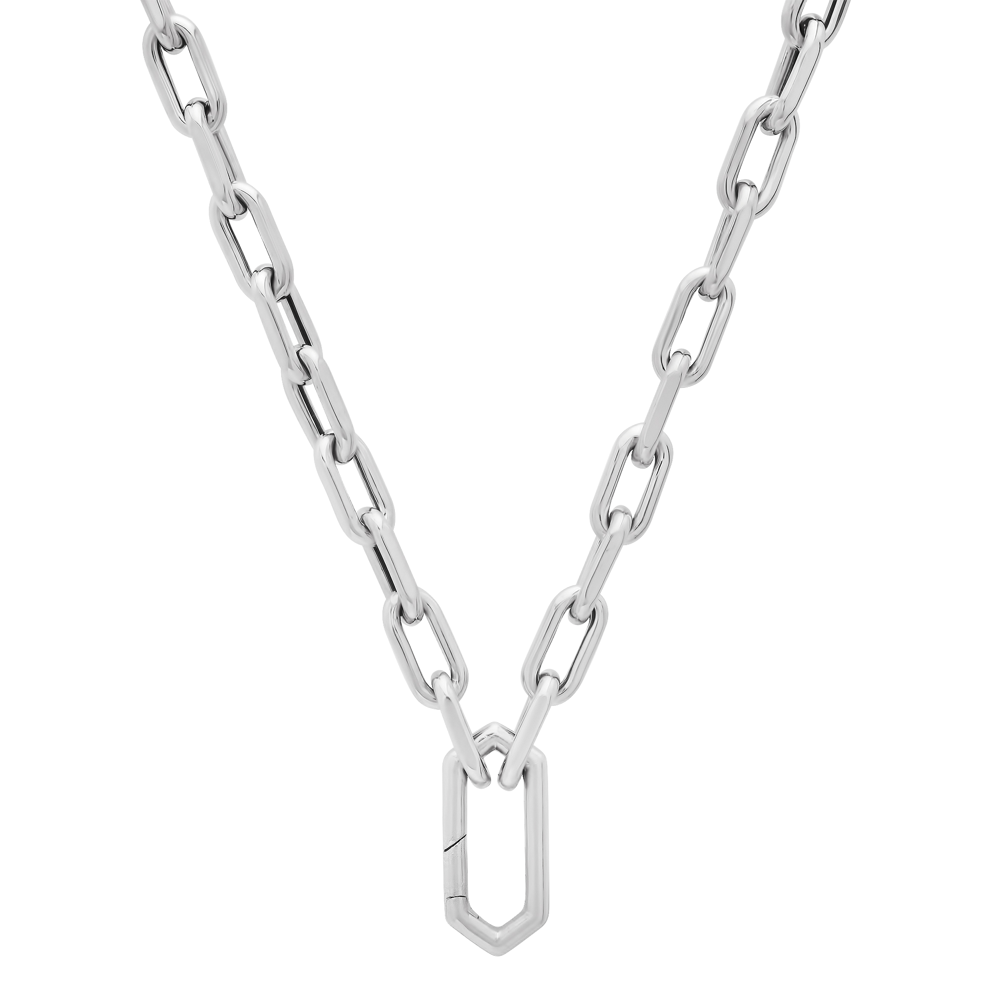 SW Gold & Diamond Hexagon Connector Small Rectangle 26" Necklace