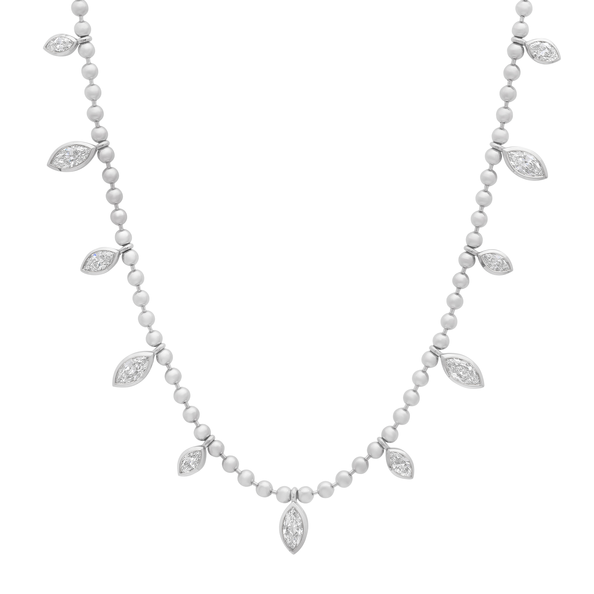 SW Gold 11 Drop Marquise 16" Necklace