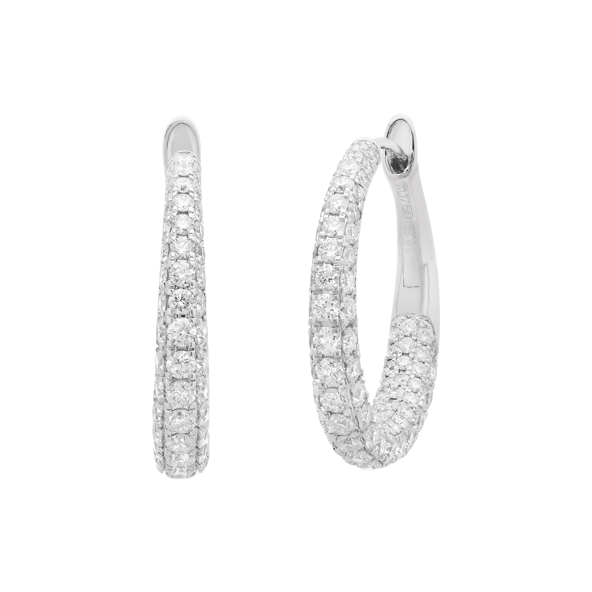 SW Gold & Diamond Pave Hoops