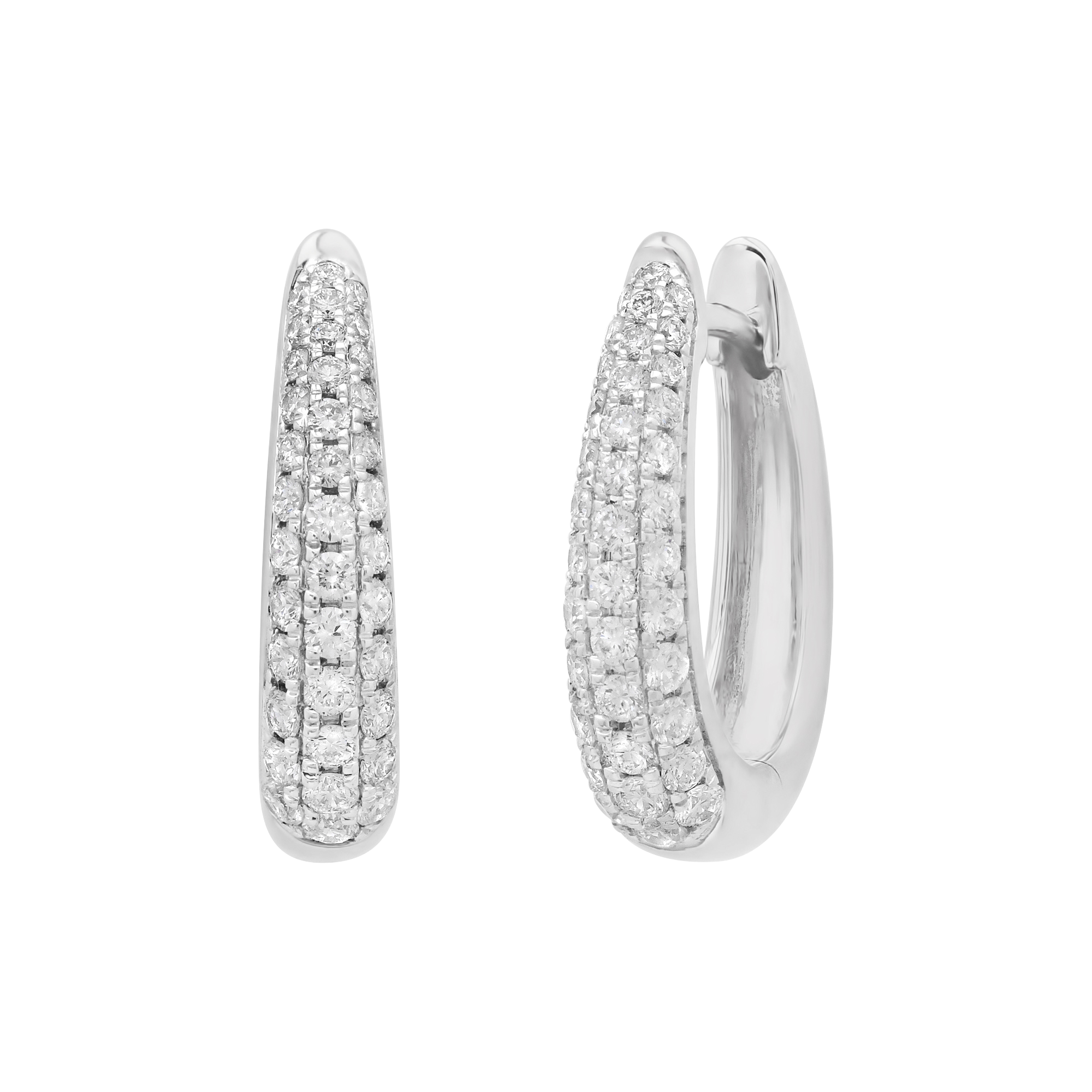 SW Gold & Diamond Pave Petite Hoops