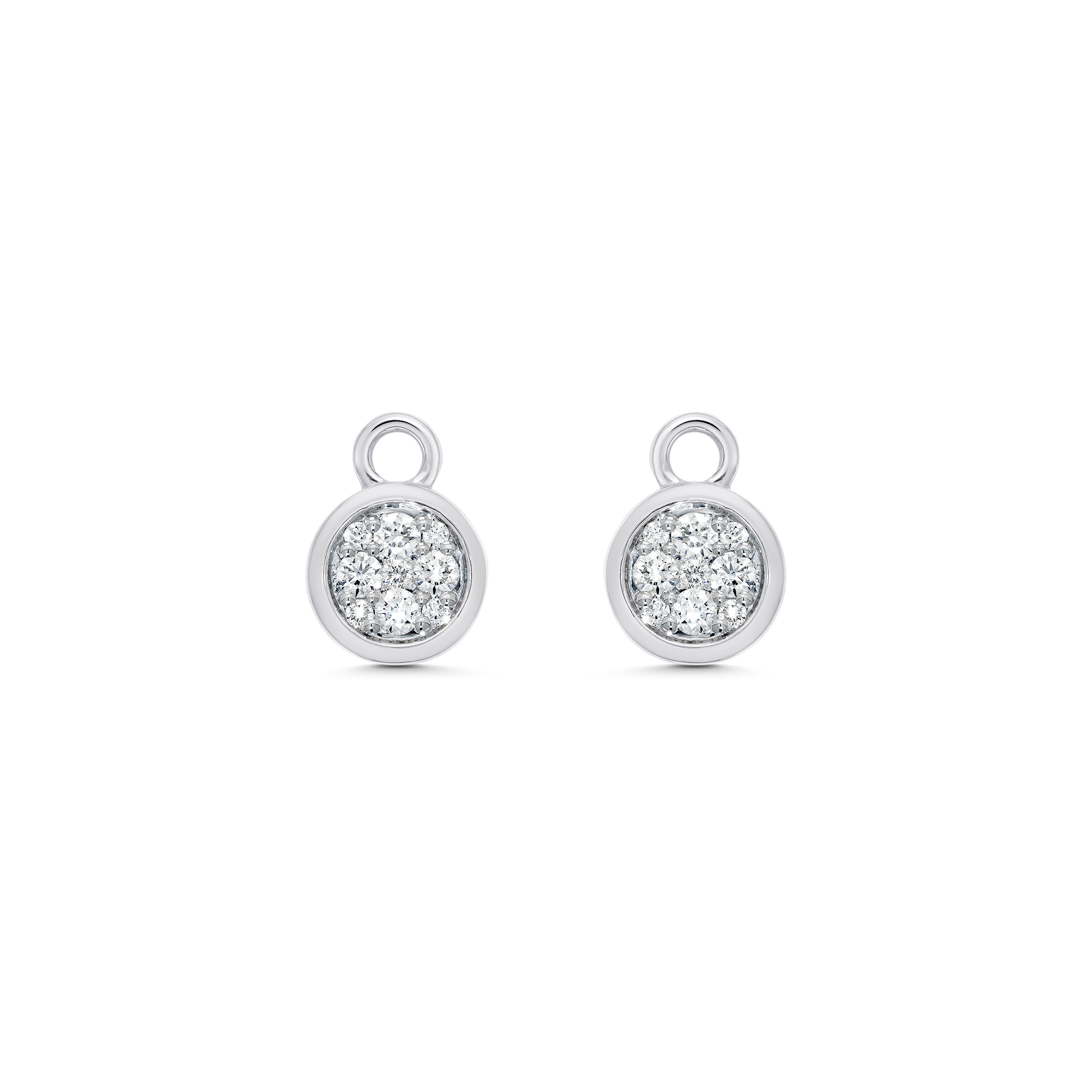 Gold and Diamond Round Earring Charms