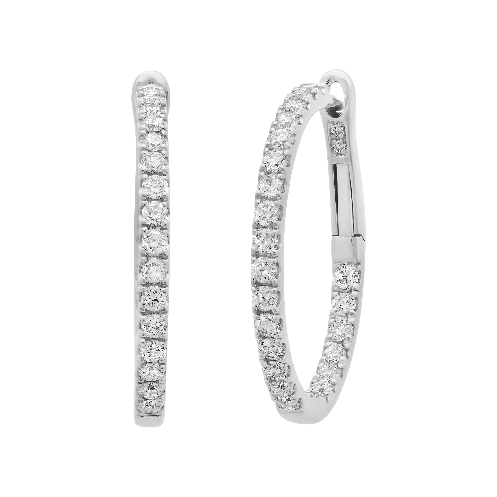 SW Gold & Diamond Round Pettite Eternity Hoops