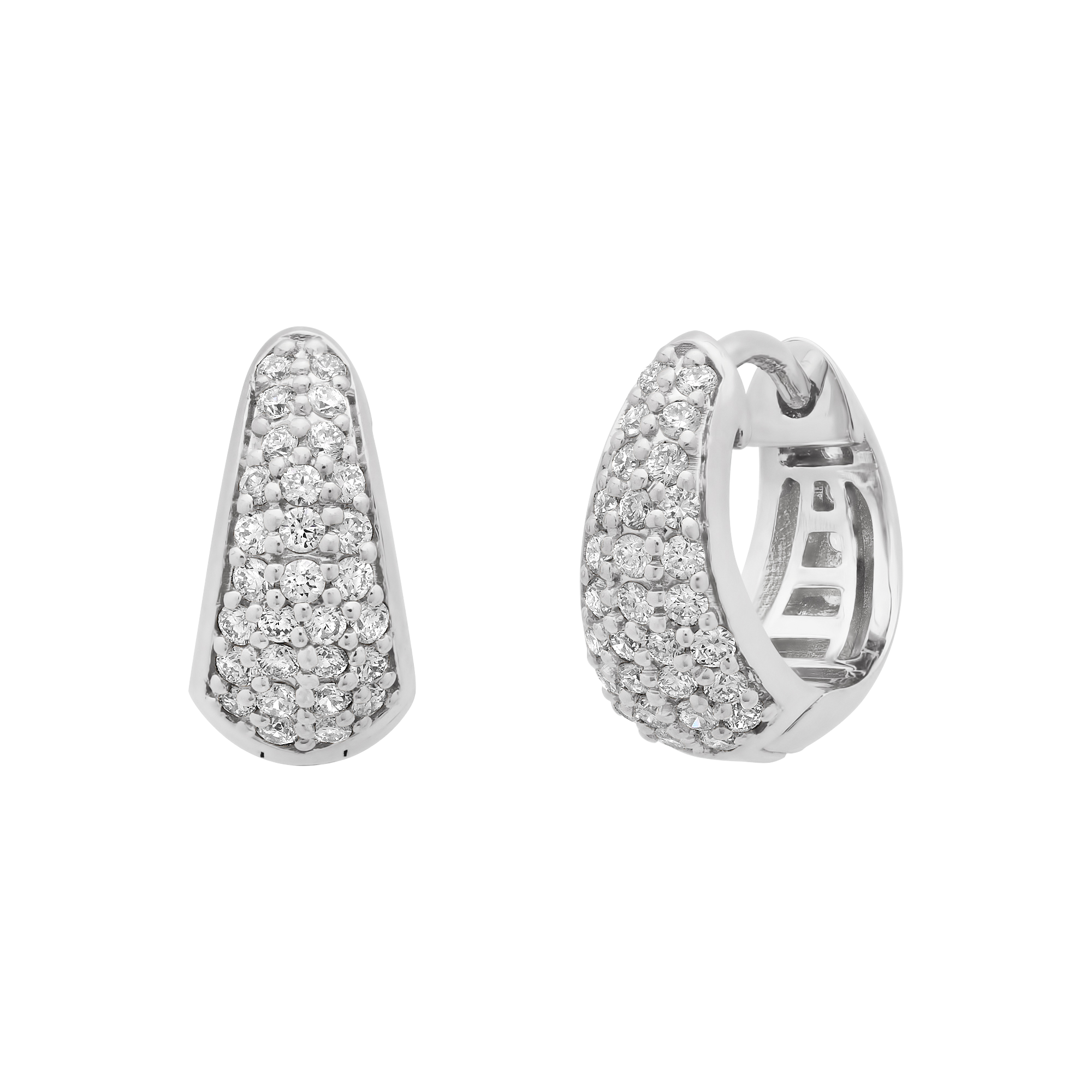 SW Gold & Diamond Tapered Pave Huggies