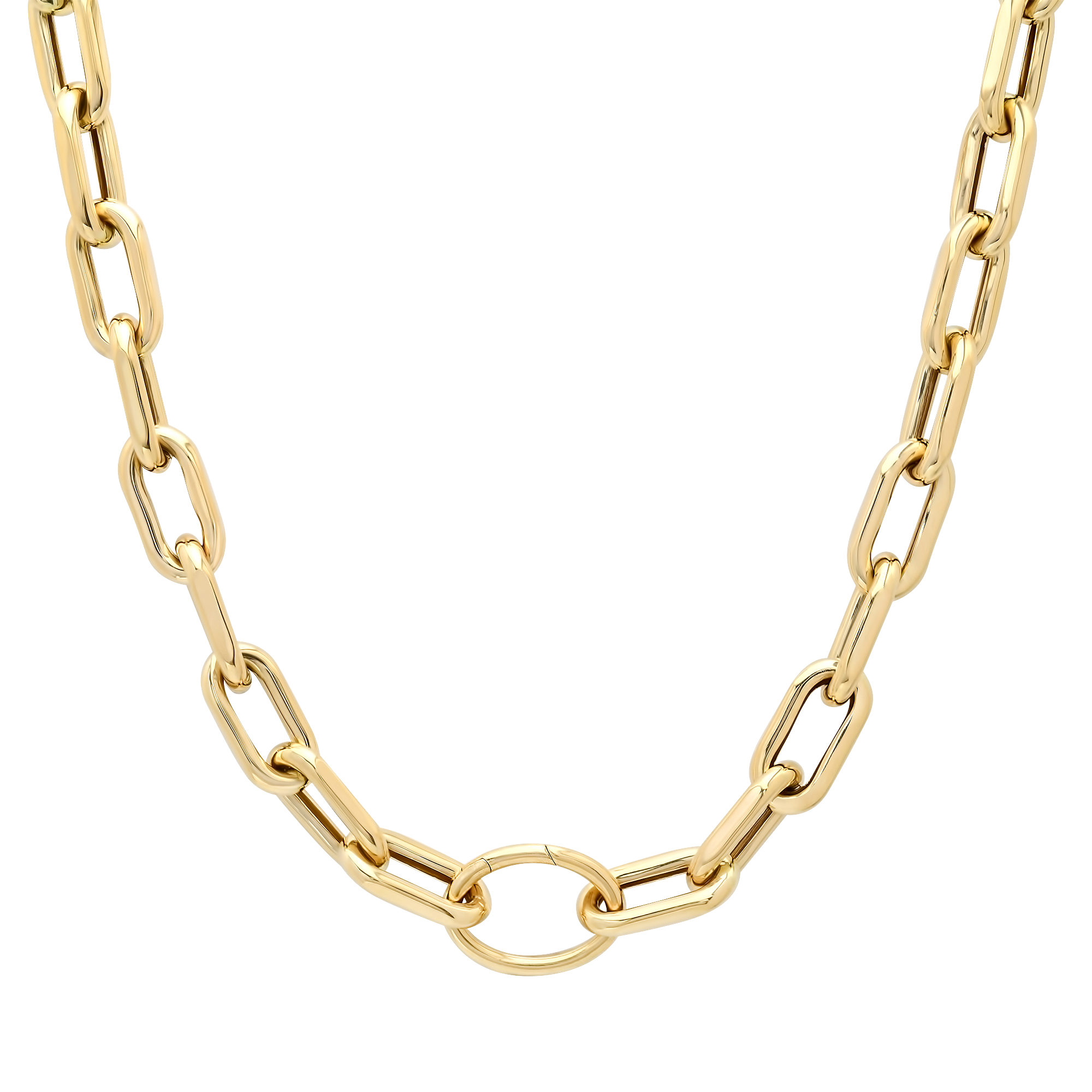 SW Gold Large Rectangle with Oval Connector 16" Necklace