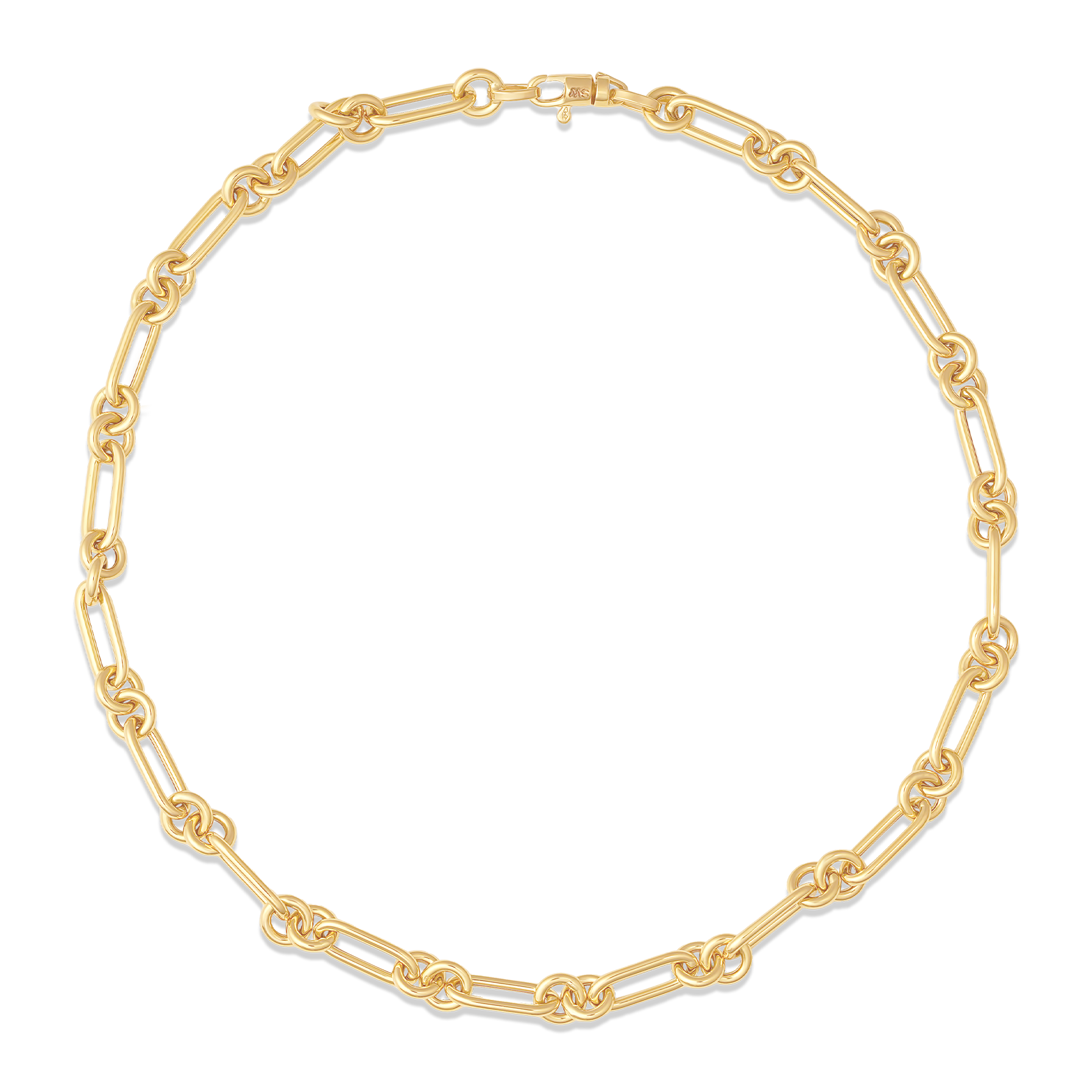 SW Gold Round Paperclip Necklace